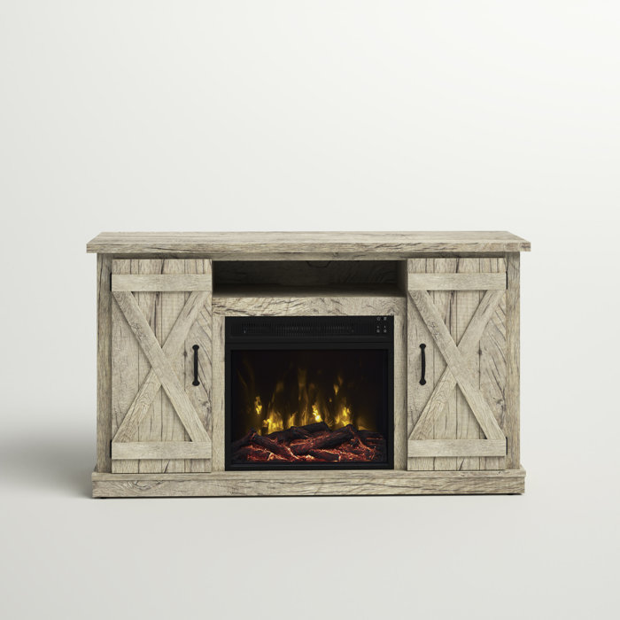 Three Posts™ Lorraine TV Stand for TVs up to 55" with Electric Fireplace Included & Reviews